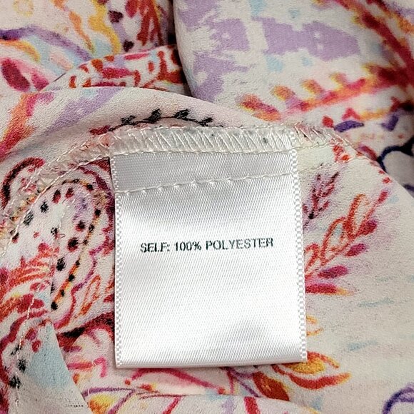 Rose & Olive Womens V-Neck Peasant Sleeve Top Size 2X Multicolor Paisley Boho - Picture 9 of 10